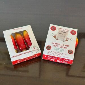 Vintage Liberty Bell Candle Flame Christmas Bulbs‎ 2 Boxes 6 Bulbs UNTESTED